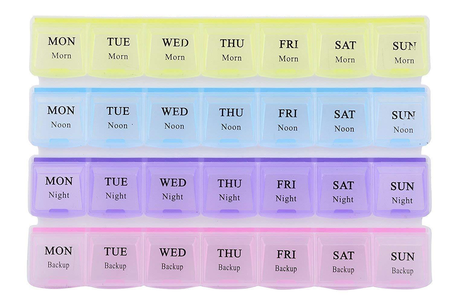 0383 Pill Case- 4 Row 28 Squares Weekly 7 Days Tablet Box Holder Medicine Storage Organizer Container - SkyShopy 0383 Pill Case- 4 Row 28 Squares Weekly 7 Days Tablet Box Holder Medicine Storage Organizer Container - SkyShopy